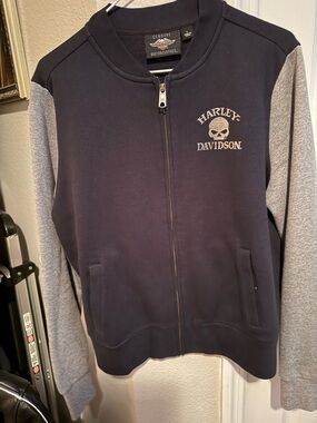 Harley-Davidson Black & Orange Motorclothes Zip Sweatshirt